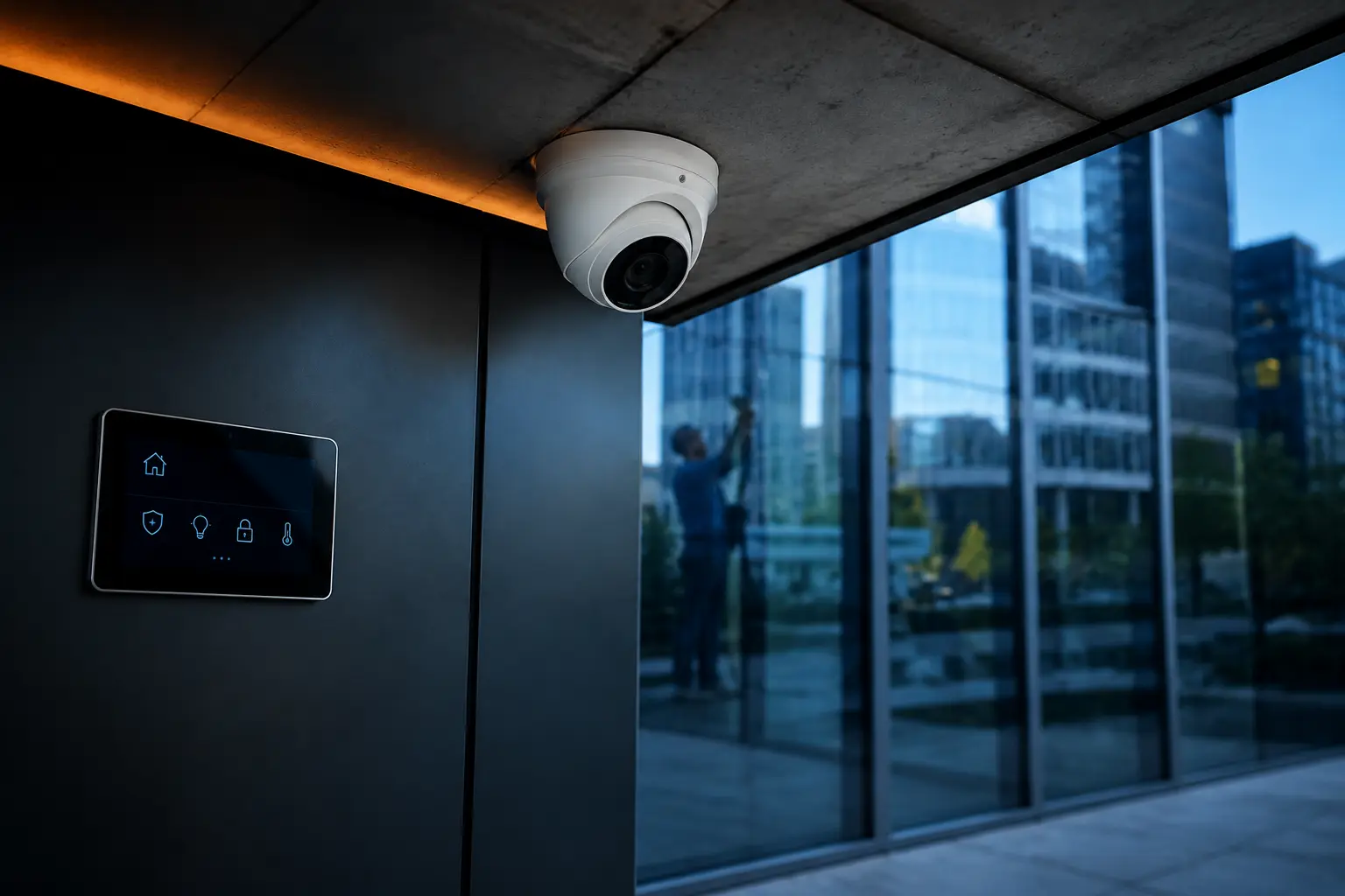Modern bir evde kablosuz Wi-Fi güvenlik kamerası